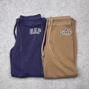 Gap wide leg sweatpants lot of 2 brown blue drawstring size small